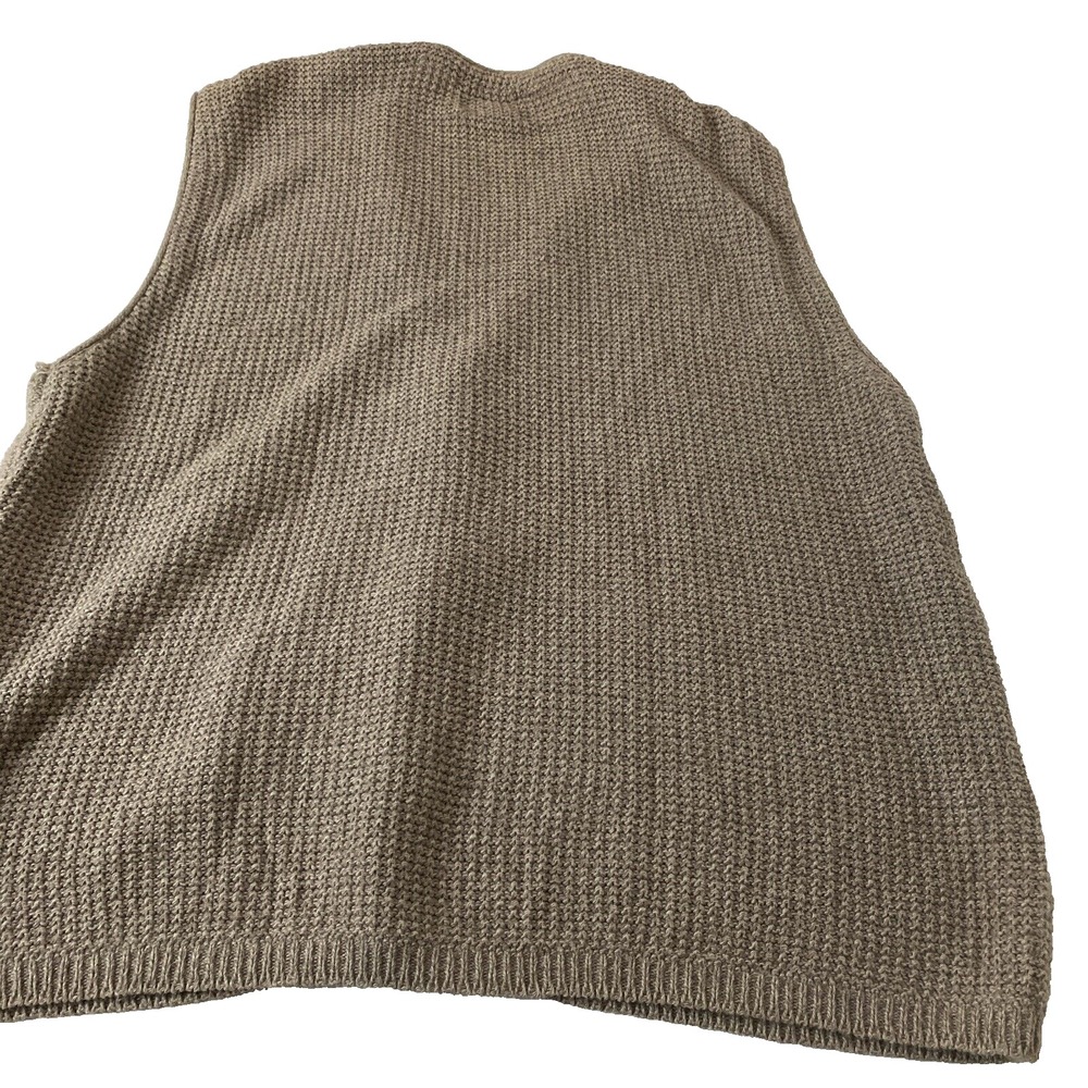 Old Glory Vintage Knit Sleeveless Button Up Vest Mens L Classic Basic Golf Beige - Picture 9 of 9